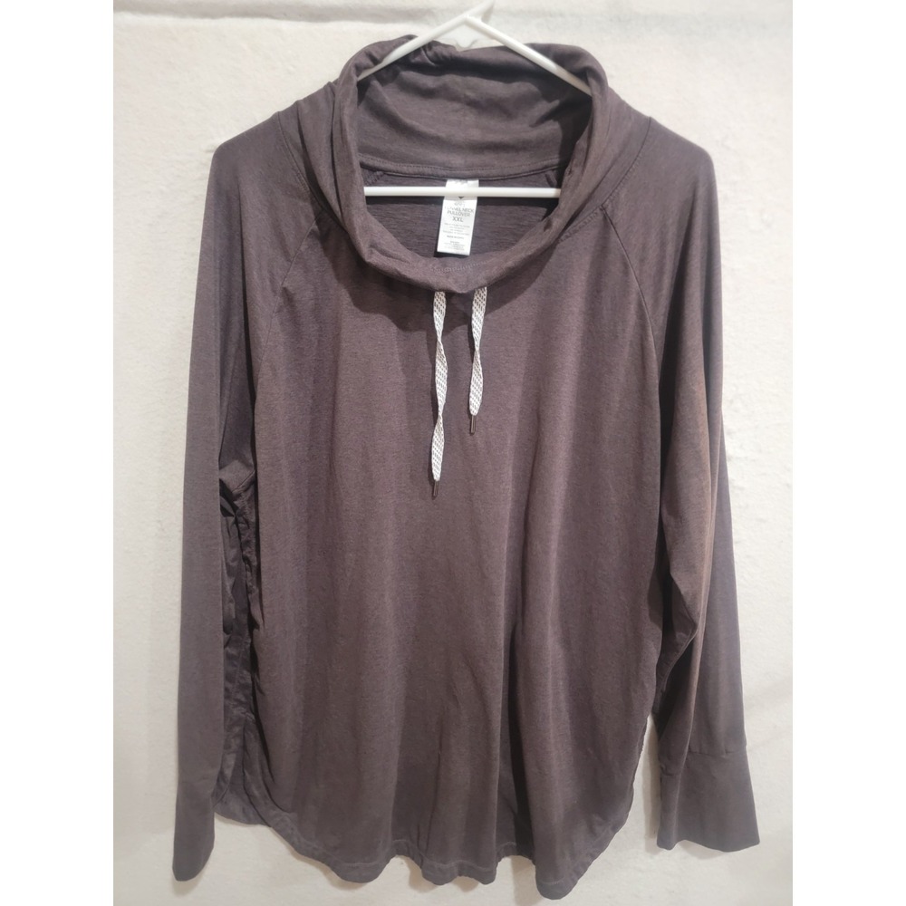Members Mark Favorite Soft Funnel Neck Pullover XXL Plum Heather Yoga Athleisure